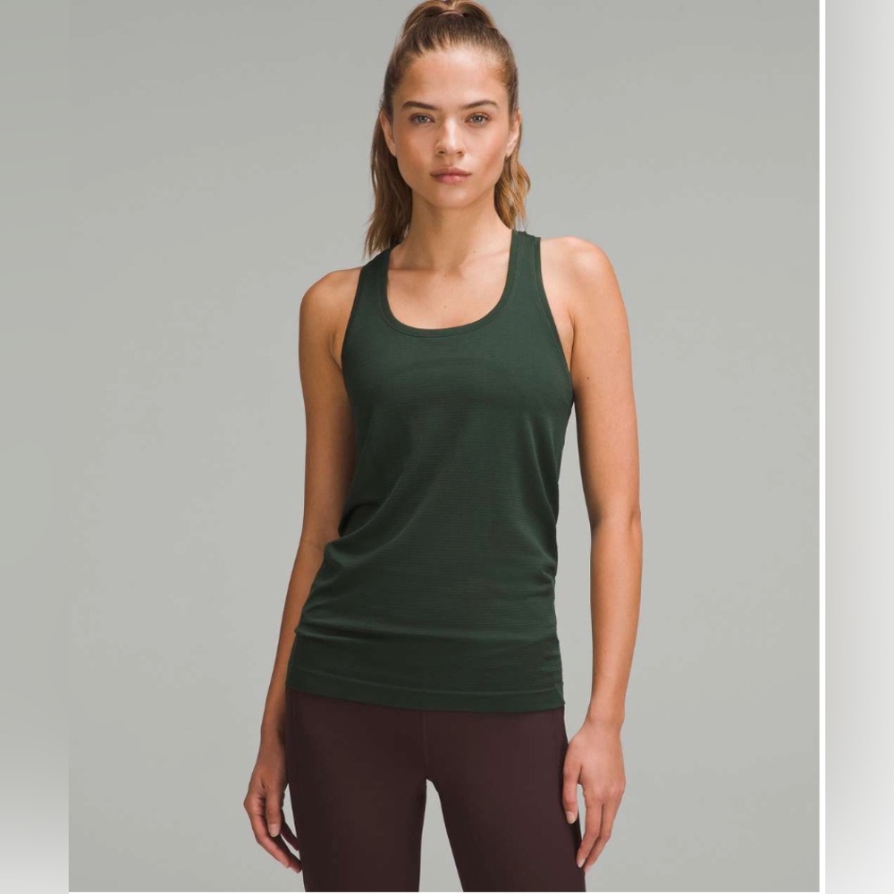 Lululemon Swiftly Racerback Tank Hip Length, Legacy Green, 8, EUC